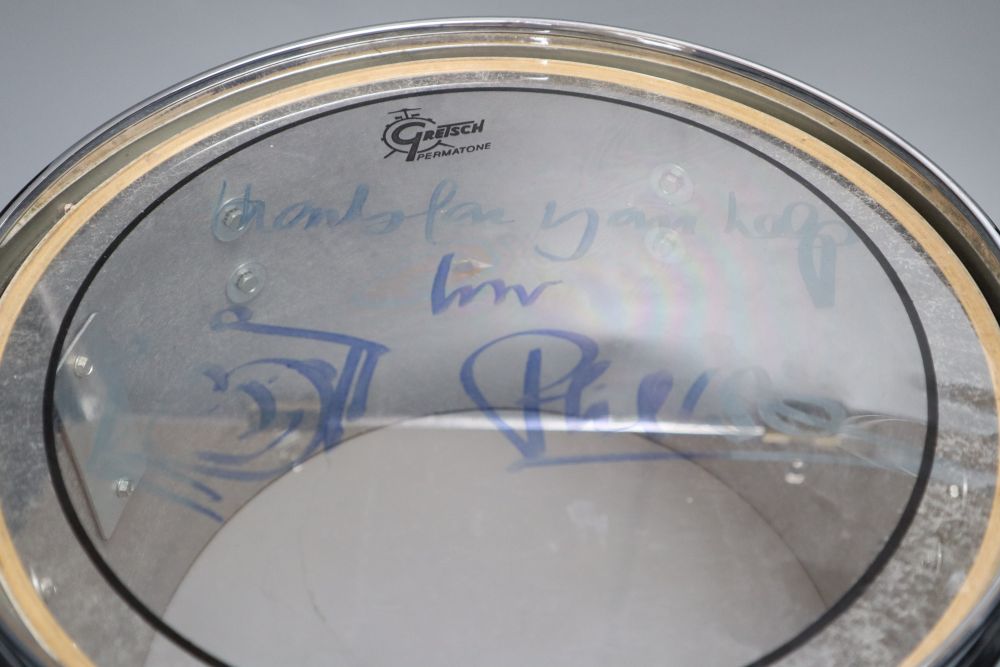 Phil Collins, a signed Gretsch drum, 32cm